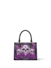 "Bloodrose" Poison Plum - Yellow Interior - Small Leather Handbag