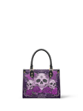 "Bloodrose" Poison Plum - Yellow Interior - Small Leather Handbag