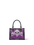 "Bloodrose" Poison Plum - Yellow Interior - Small Leather Handbag