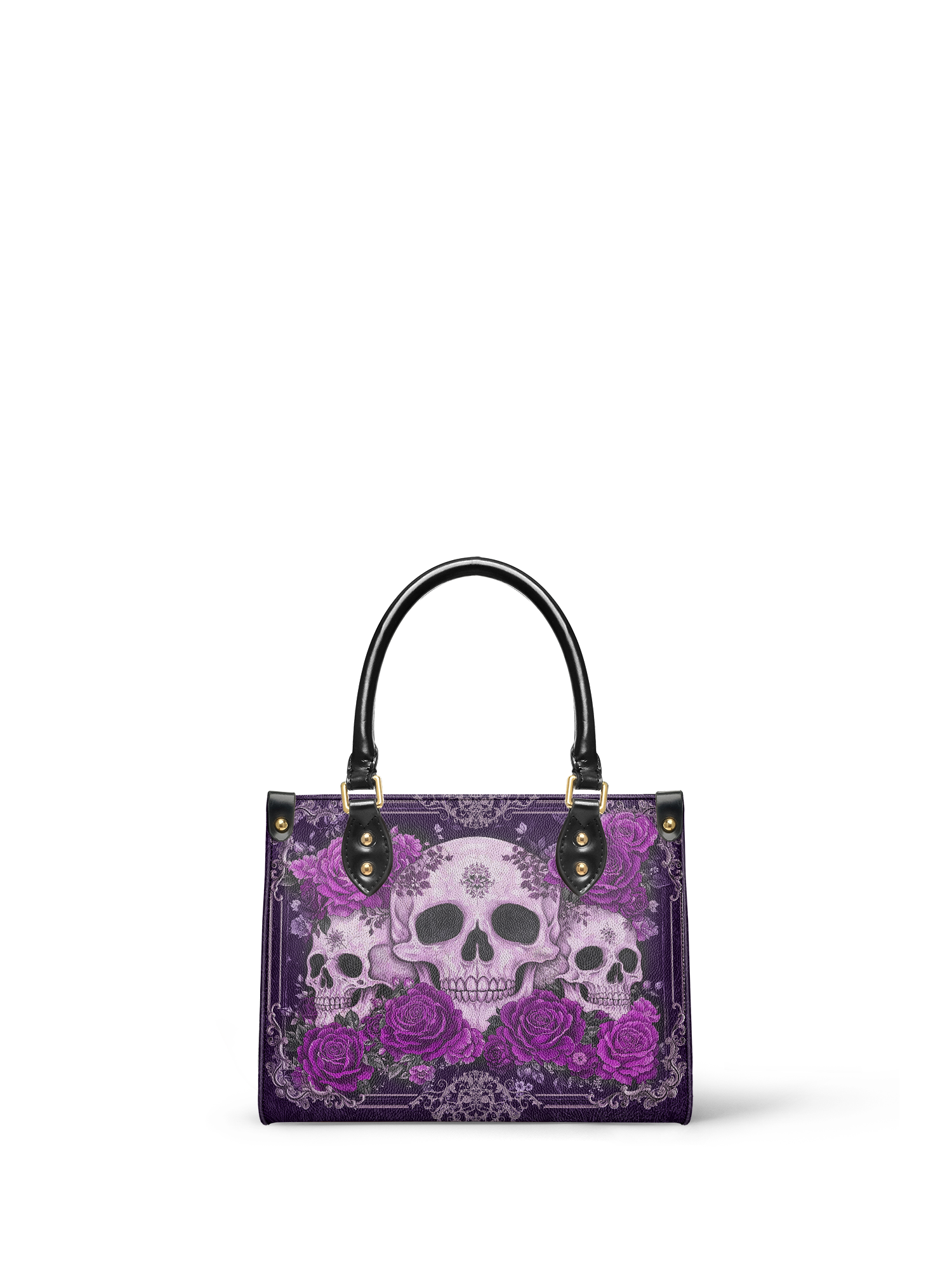 "Bloodrose" Poison Plum - Yellow Interior - Small Leather Handbag