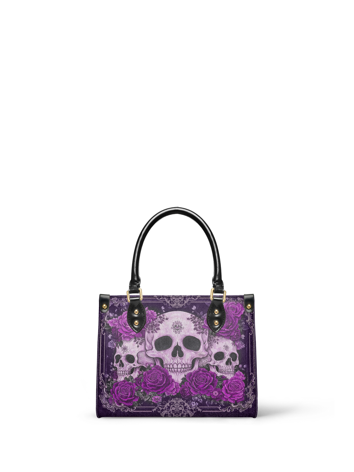 "Bloodrose" Poison Plum - Yellow Interior - Small Leather Handbag - FALL CLEARANCE DEAL