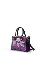 "Bloodrose" Poison Plum - Yellow Interior - Small Leather Handbag