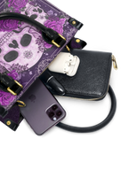 "Bloodrose" Poison Plum - Yellow Interior - Small Leather Handbag