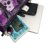 "Bloodrose" Poison Plum Leather Tote Bag Matching SANTA Combo