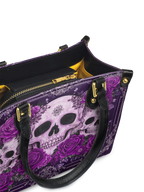 "Bloodrose" Poison Plum - Yellow Interior - Small Leather Handbag