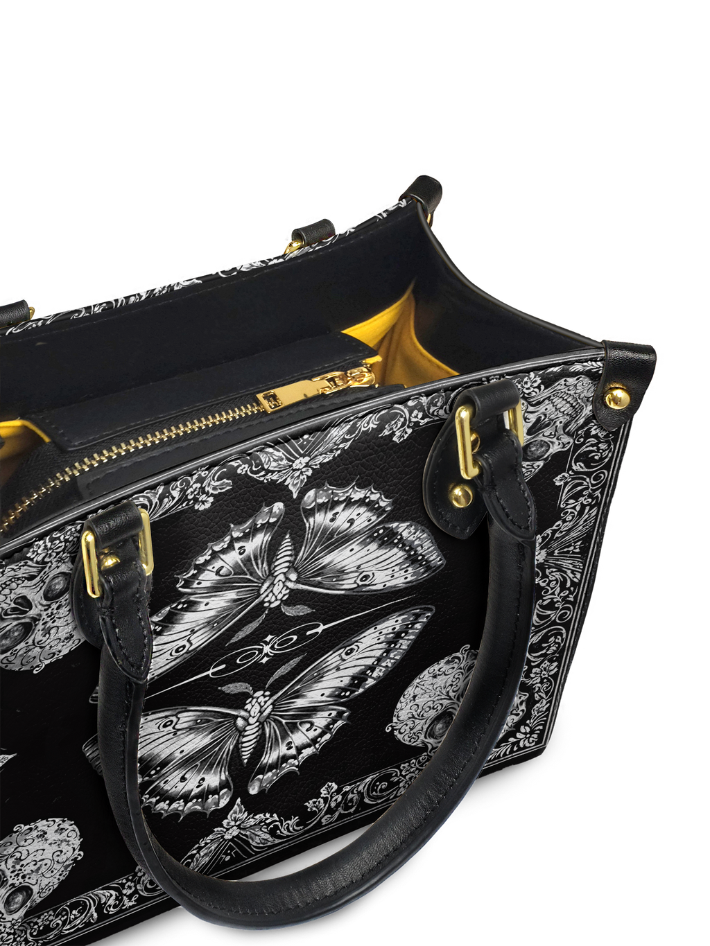 "Mothwing" - Yellow Interior - Small Leather Handbag