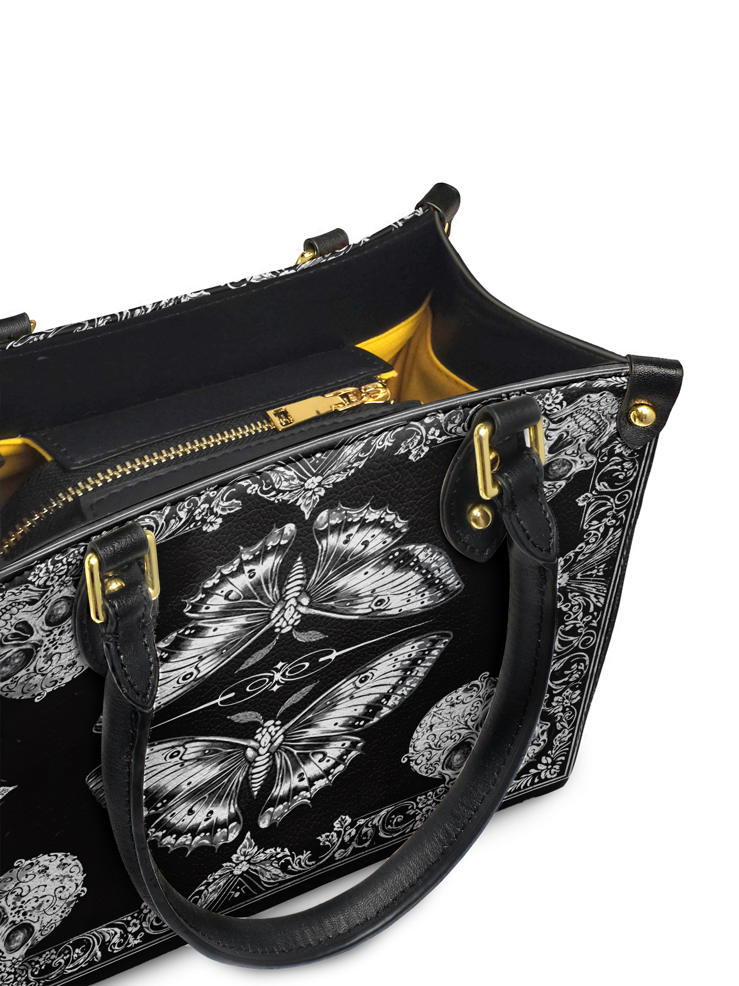"Mothwing" - Yellow Interior - Small Leather Handbag