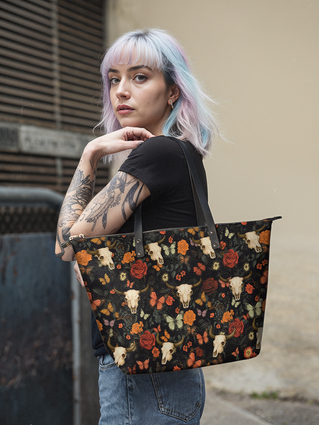 "Thornfall" Leather Tote Bag