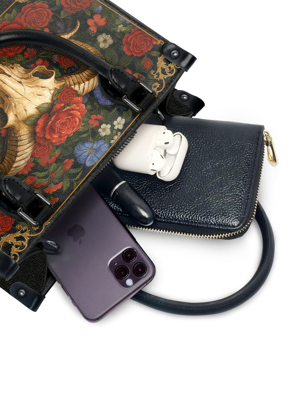 "Rosethorn" - Black Interior - Small Leather Handbag