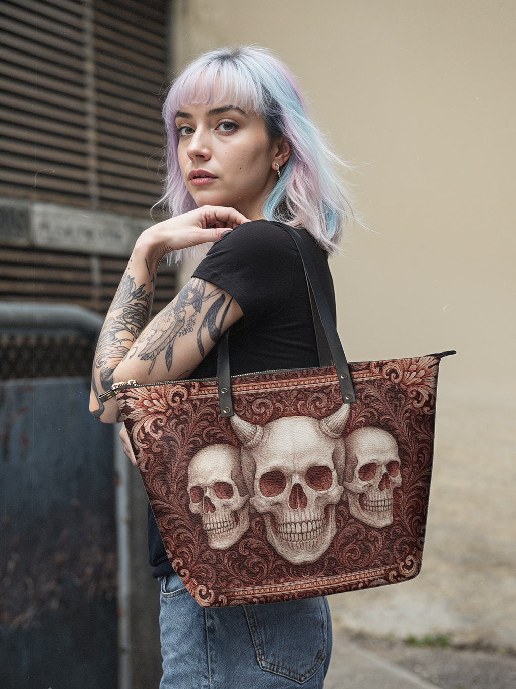 "Triskelion" Leather Tote Bag