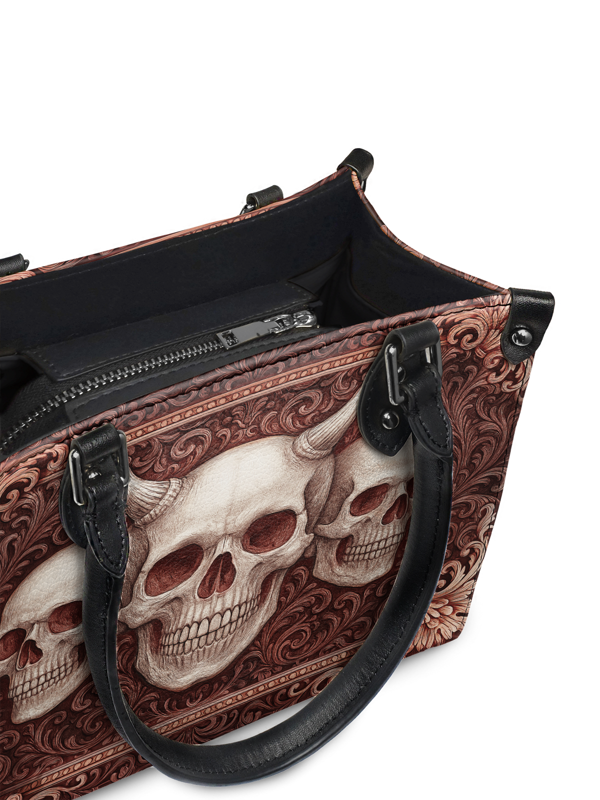 "Triskelion" - Black Interior - Small Leather Handbag