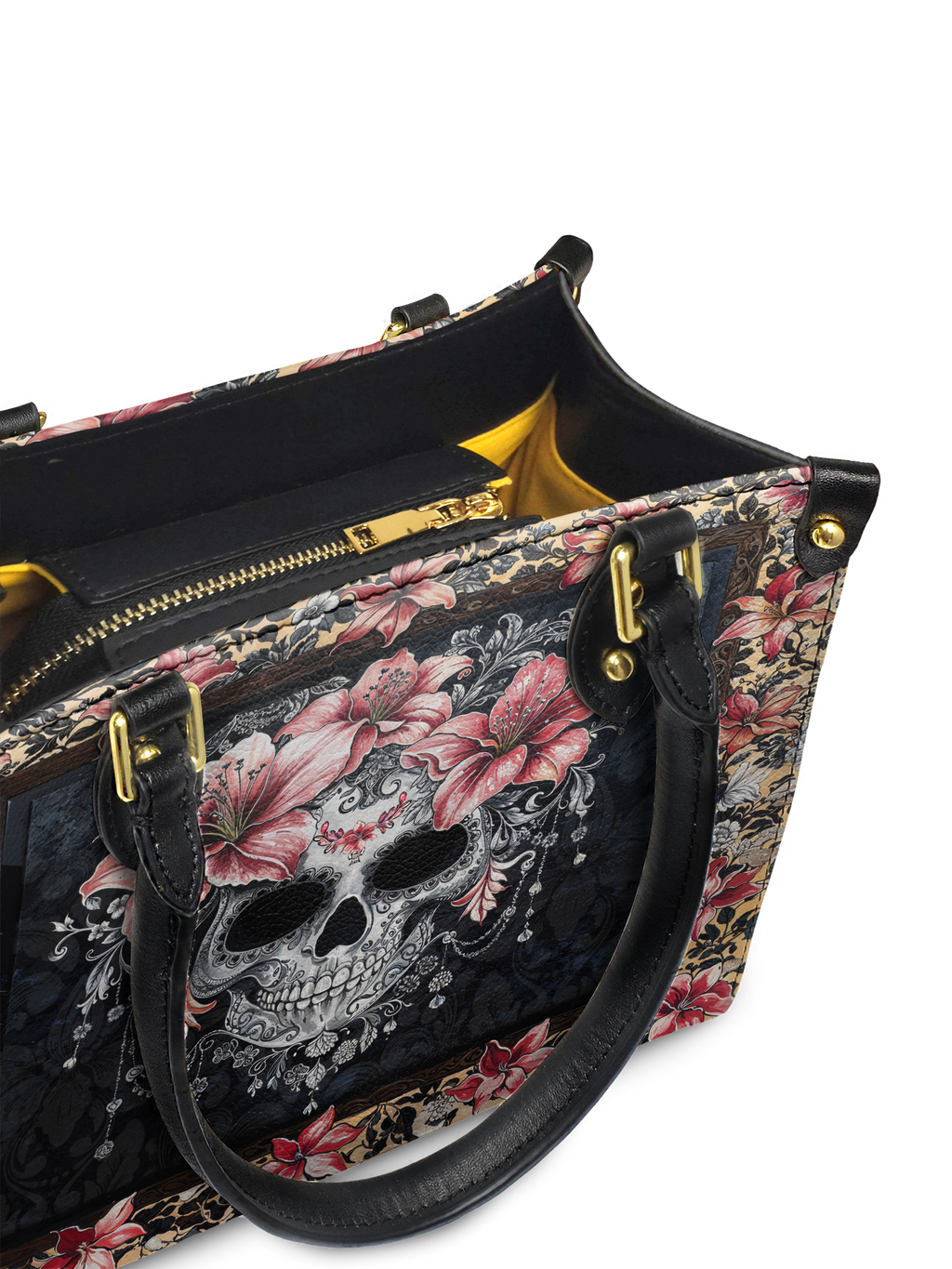 "Roselace" - Yellow Interior - Small Leather Handbag