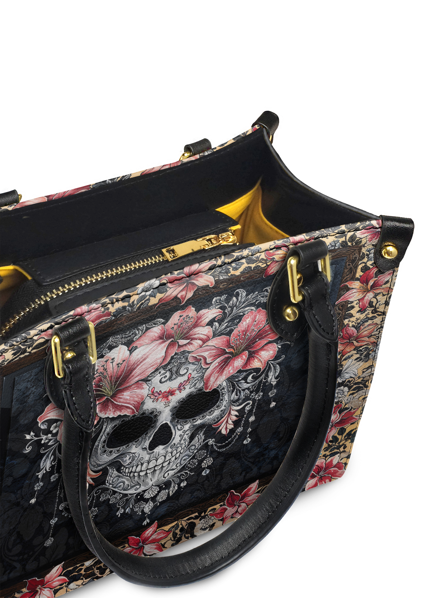 "Roselace" - Yellow Interior - Small Leather Handbag