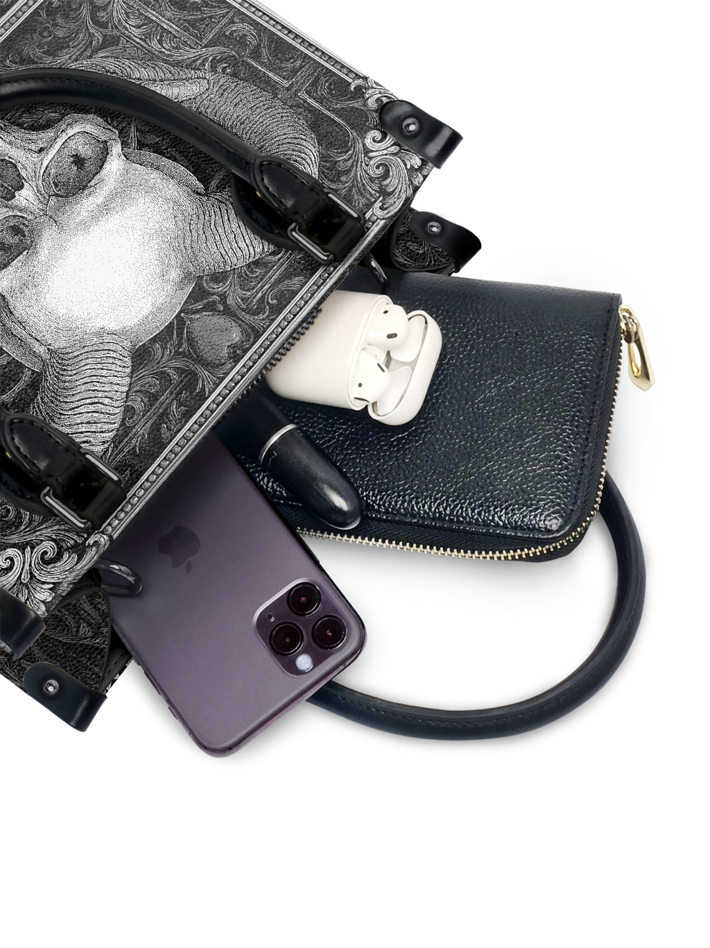 "Grimcrown" - Black Interior - Small Leather Handbag
