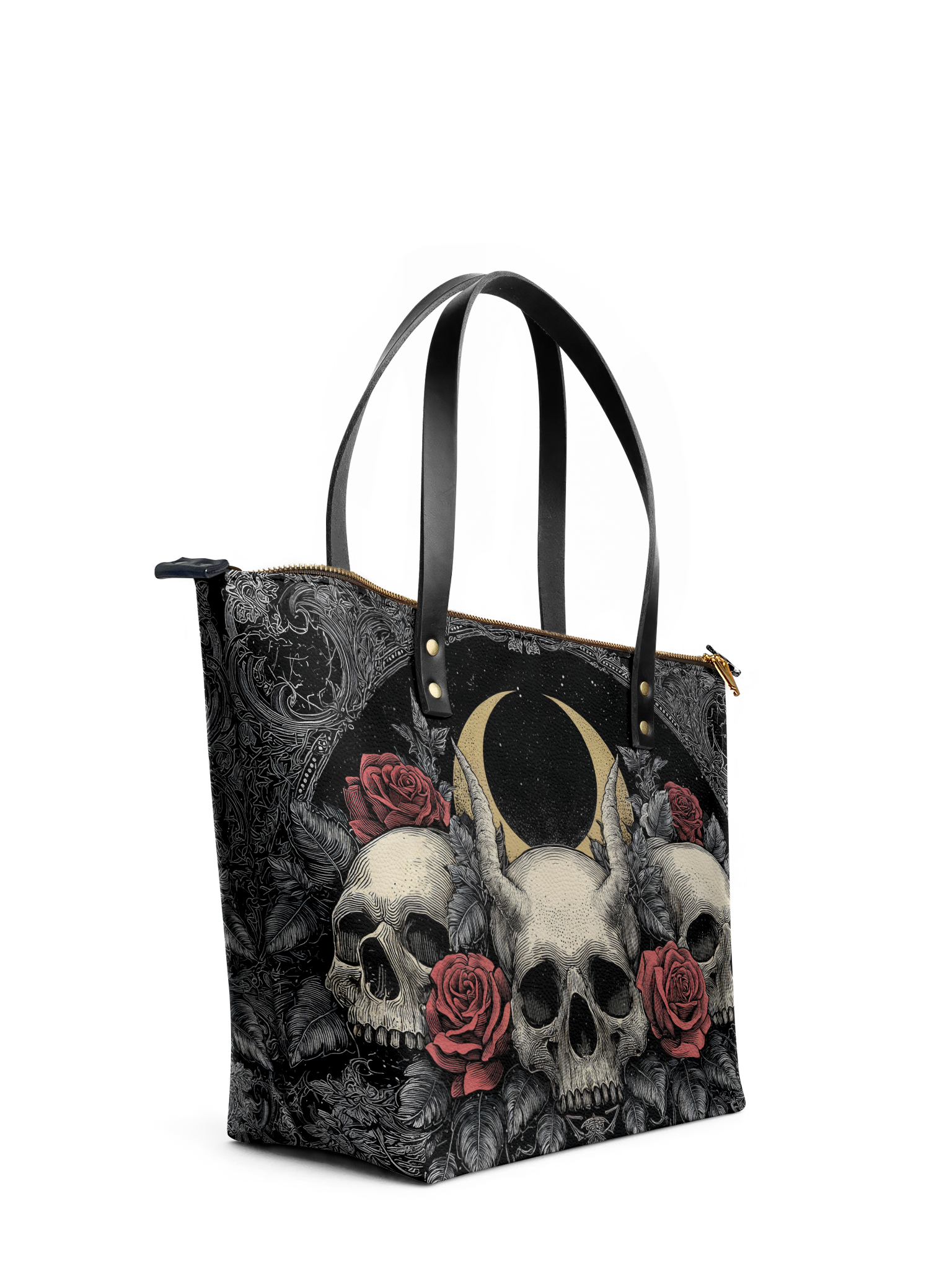 "Nightrosary" Leather Tote Bag