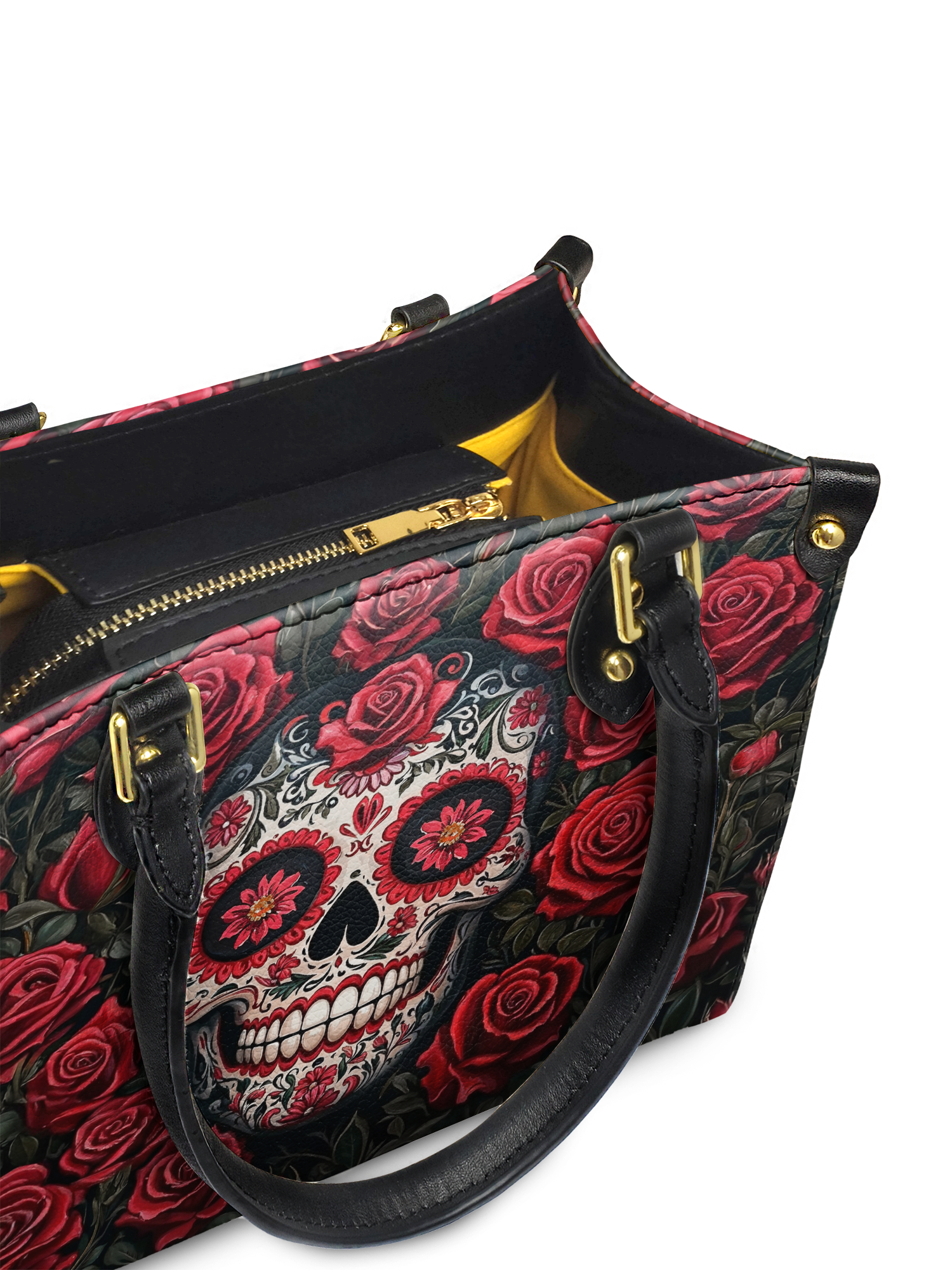 "La Roja" - Yellow Interior - Small Leather Handbag