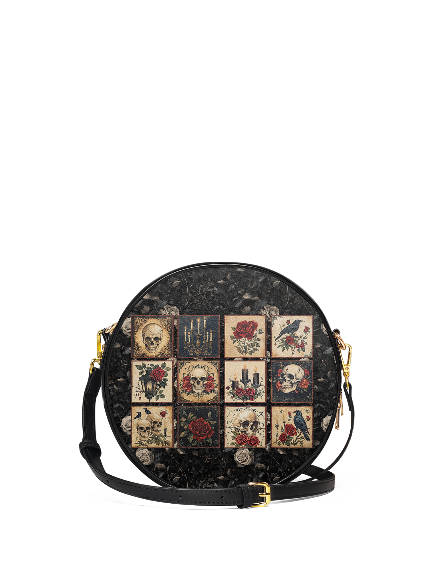 "Blacklitany" Circle Crossbody Bag