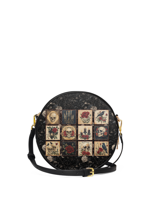 "Blacklitany" Circle Crossbody Bag