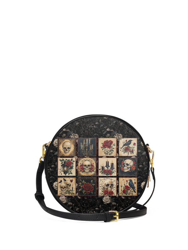 "Blacklitany" Circle Crossbody Bag