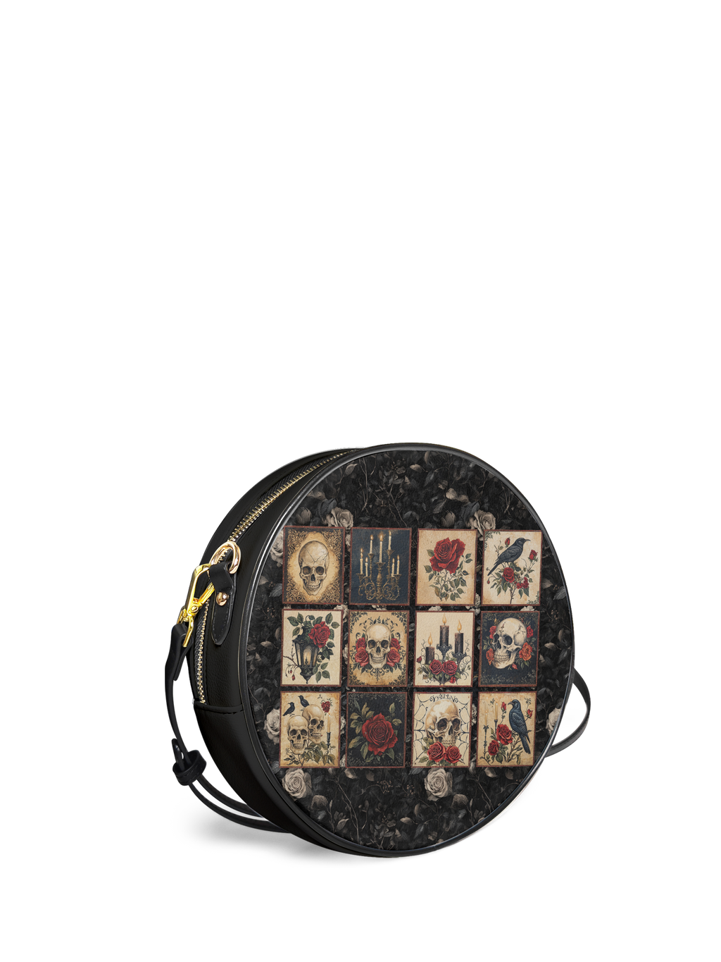 "Blacklitany" Circle Crossbody Bag