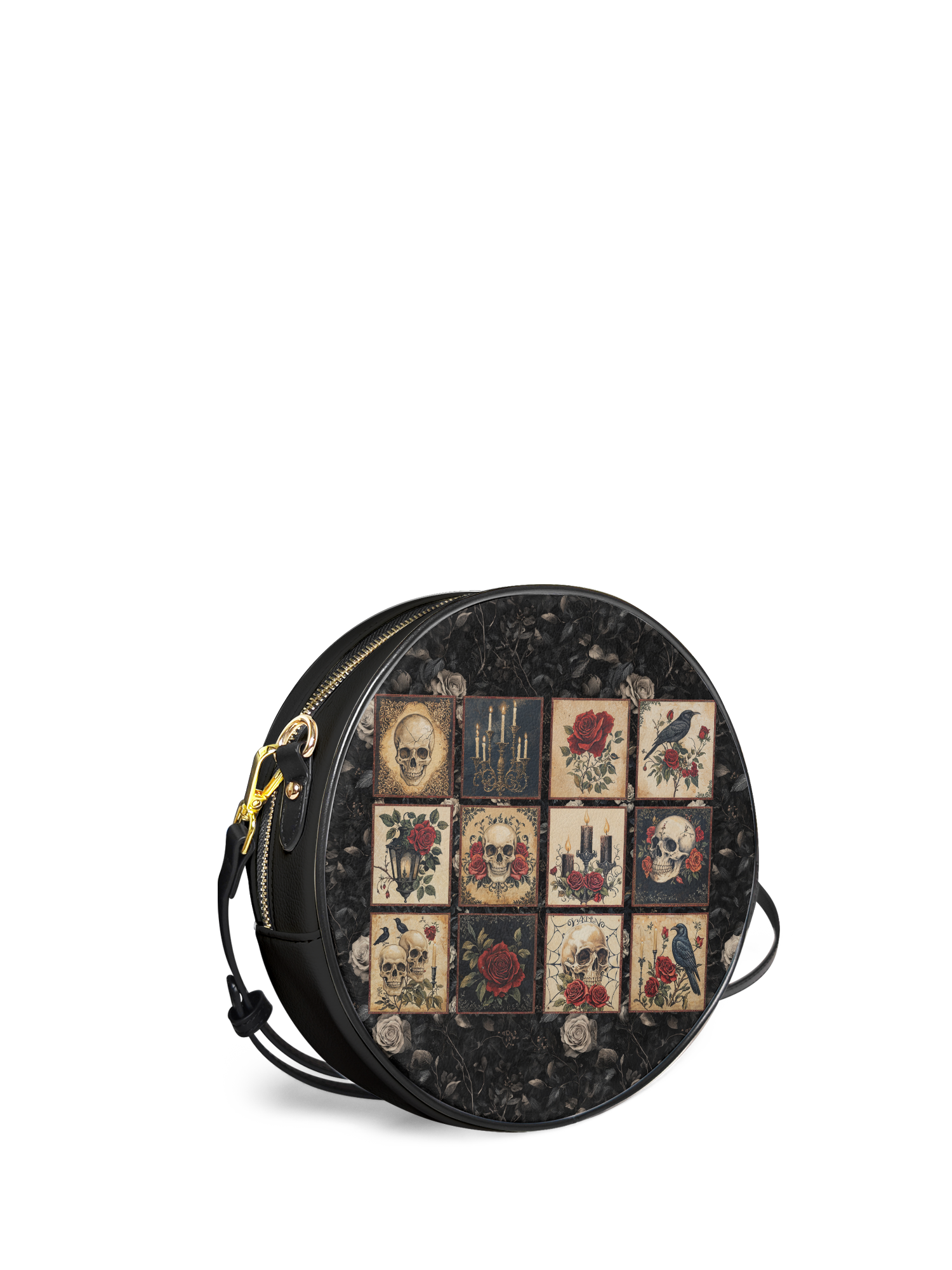 "Blacklitany" Circle Crossbody Bag