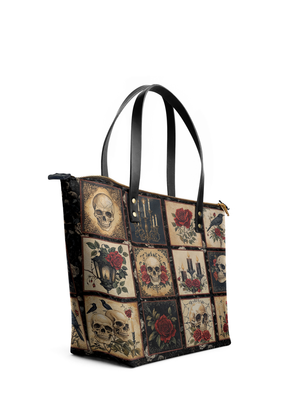 "Blacklitany" Leather Tote Bag