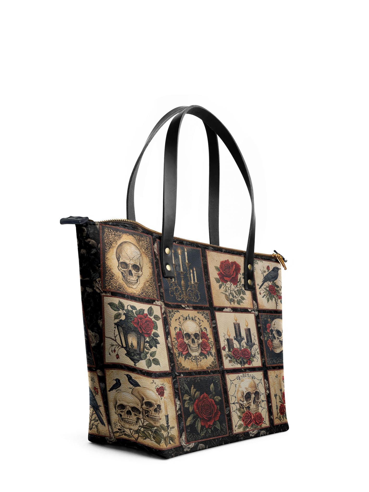 "Blacklitany" Leather Tote Bag