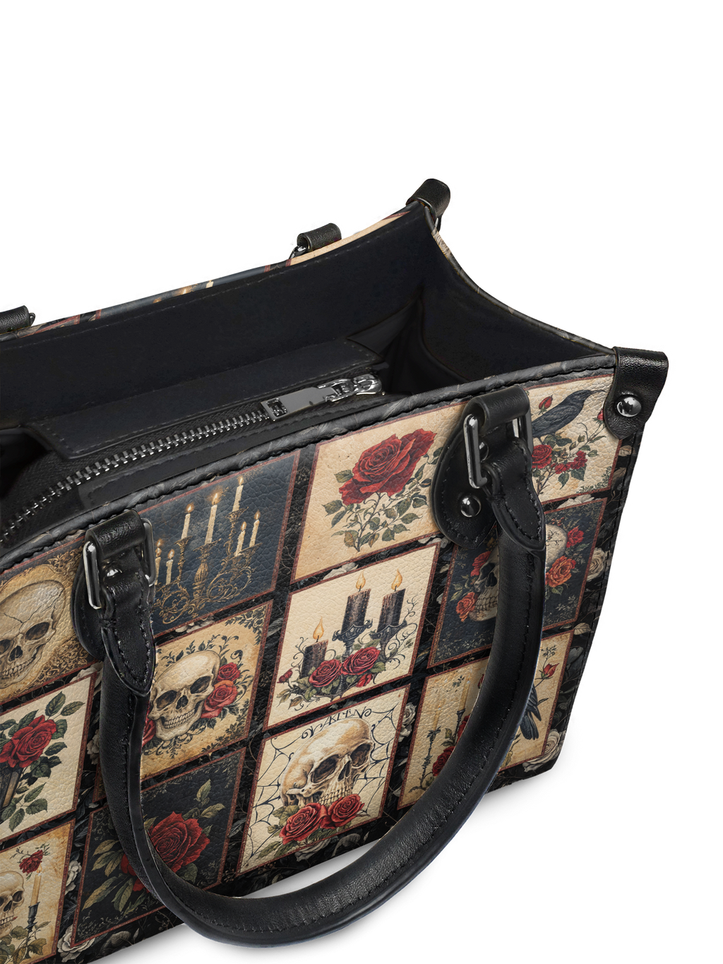 "Blacklitany" - Black Interior - Small Leather Handbag