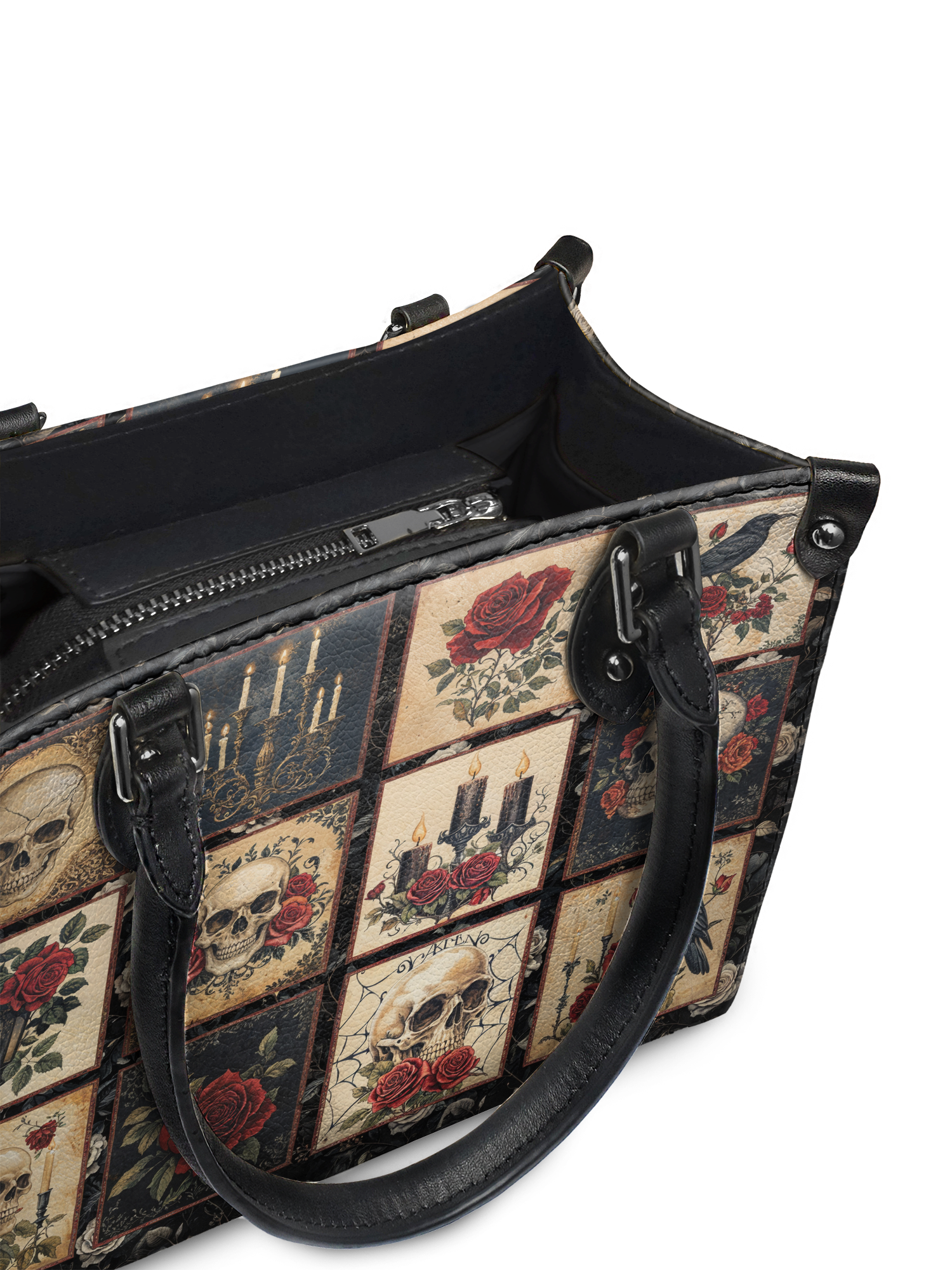 "Blacklitany" - Black Interior - Small Leather Handbag