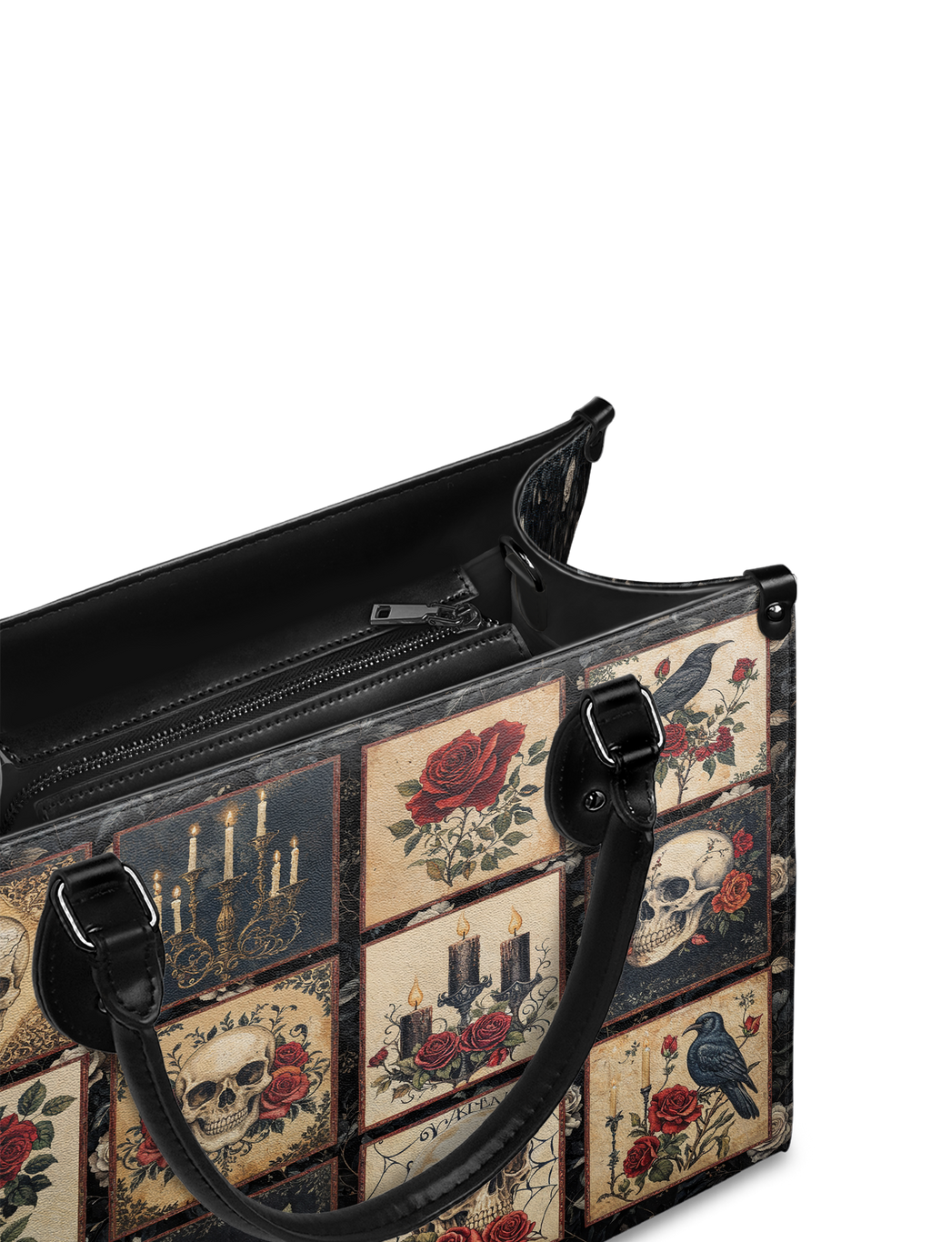 "Blacklitany" - Black Interior - Leather Handbag