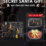 "Lunacat" - Black Interior - Leather Handbag Matching SANTA Combo