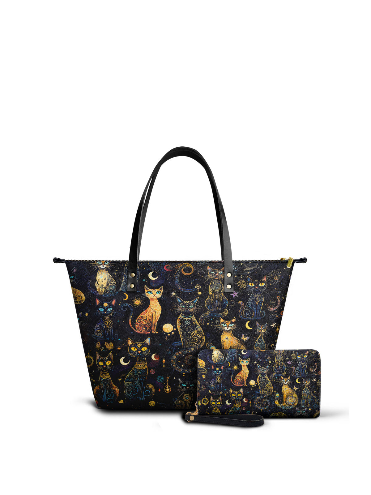 "Lunacat" Leather Tote Bag Matching Set - SPOOKY DEAL