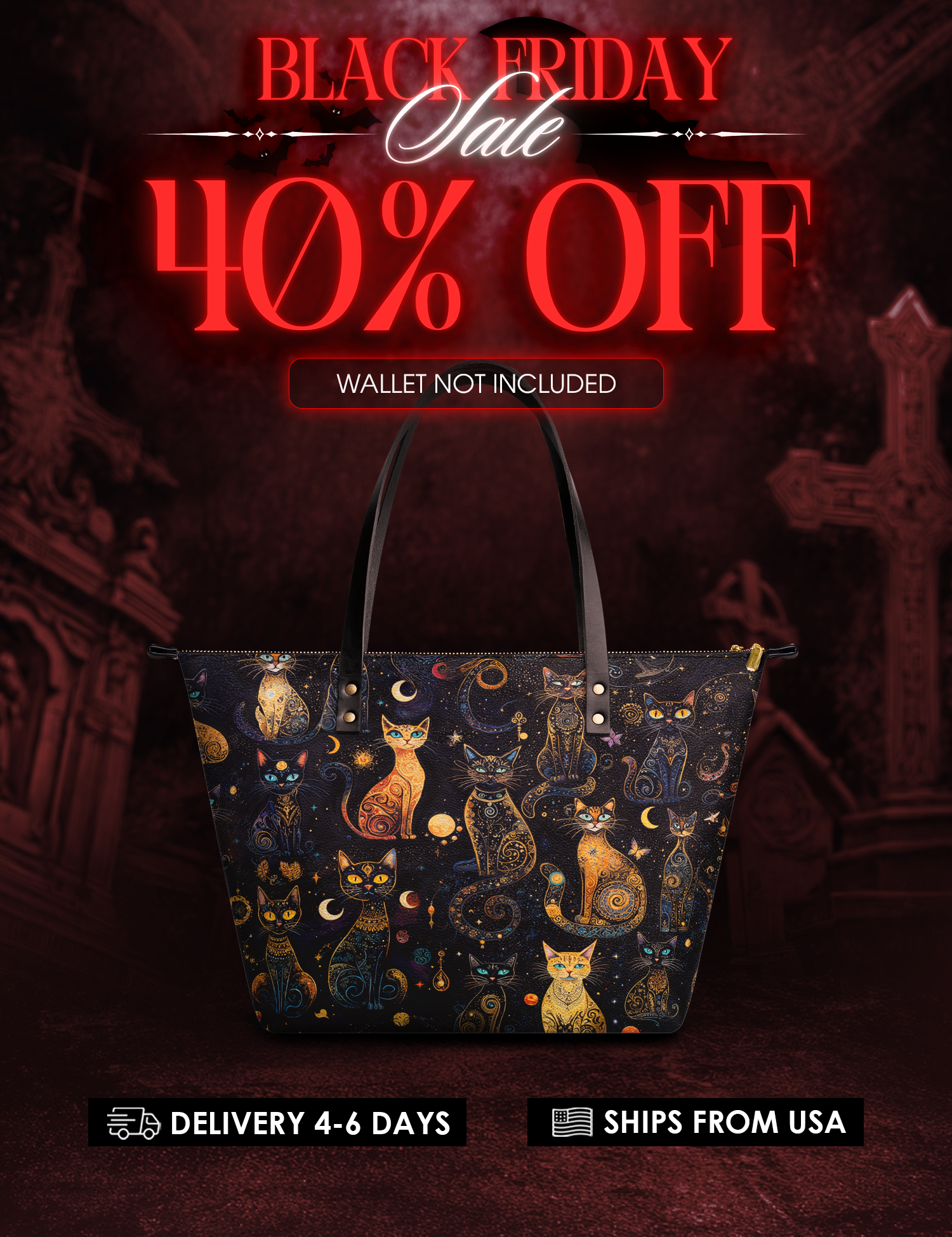 "Lunacat" Leather Tote Bag Deal