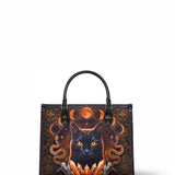 "Hexacat" Applique Leather Handbag Pre-order