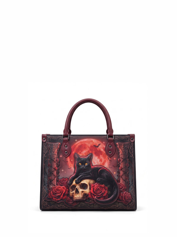 "Vampirosa" Applique Leather Handbag