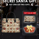 "Mournaire" - Black Interior - Leather Handbag Matching SANTA Combo