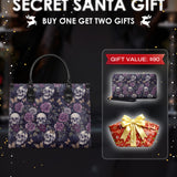 "Noctaflora" - Black Interior - Leather Handbag Matching SANTA Combo