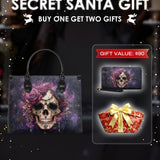 "Noxaria" - Black Interior - Leather Handbag Matching SANTA Combo