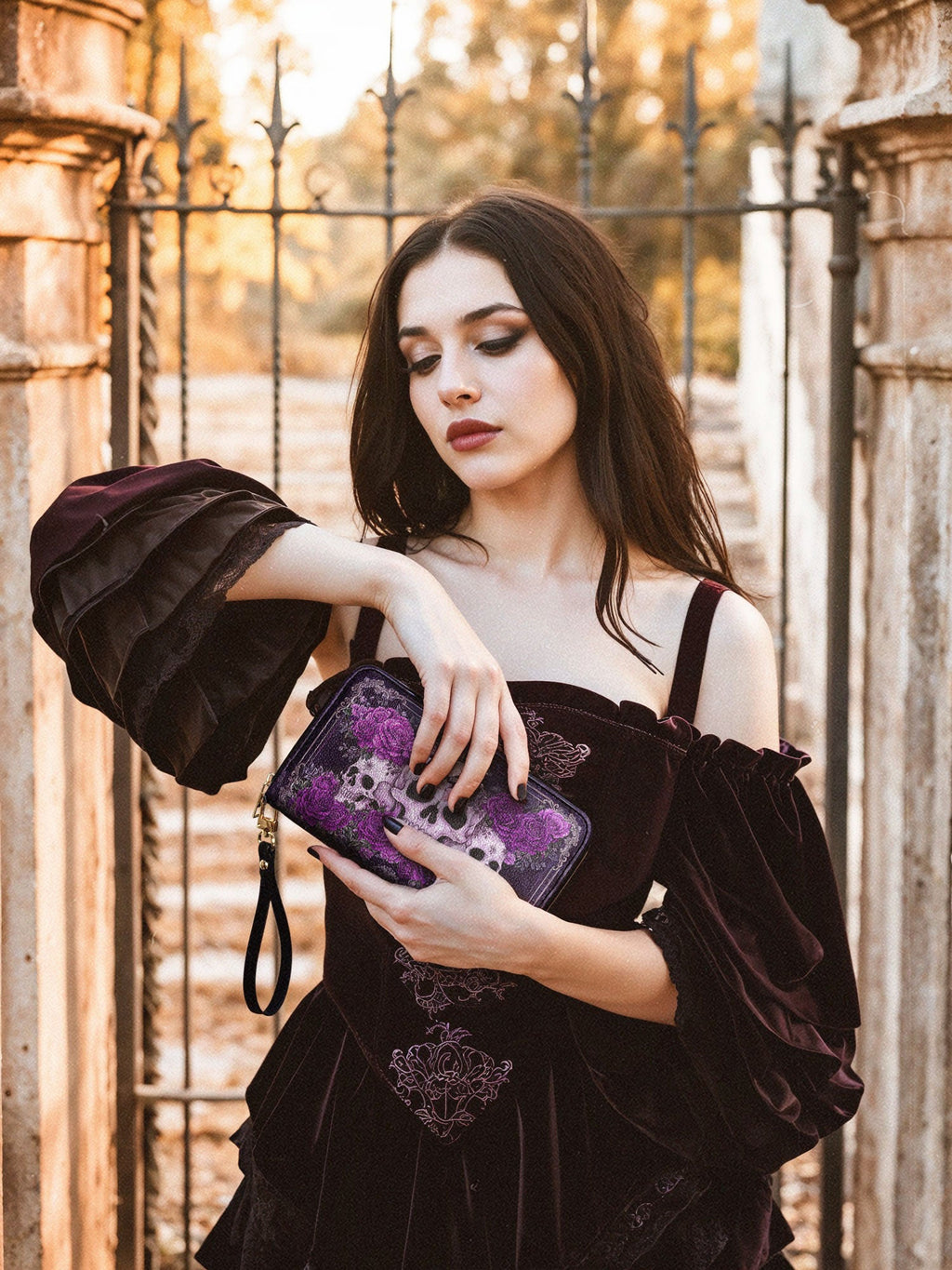 "Bloodrose" Poison Plum Wallet - FALL CLEARANCE DEAL