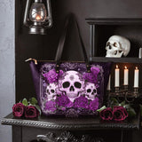 "Bloodrose" Poison Plum Leather Tote Bag Matching SANTA Combo