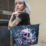 Purple Thrones Skull HTRZ19128217ND Leather Tote Bag