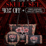 "Roselace" The Essentials Day-to-Night Skull Set