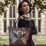 She Wears Strength And Darkness Equally Well HTRZ20120699GO Leather Tote Bag