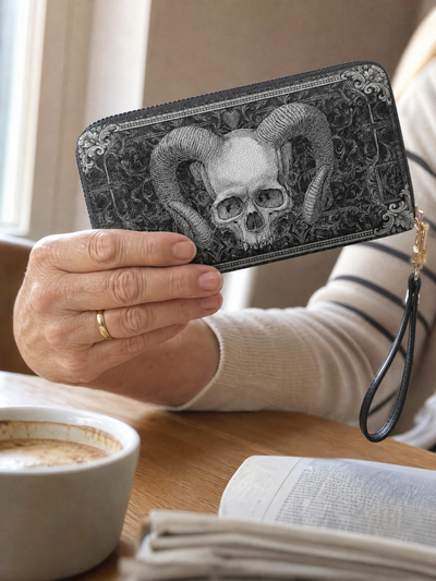 Customer photo · Grimcrown wallet at the café