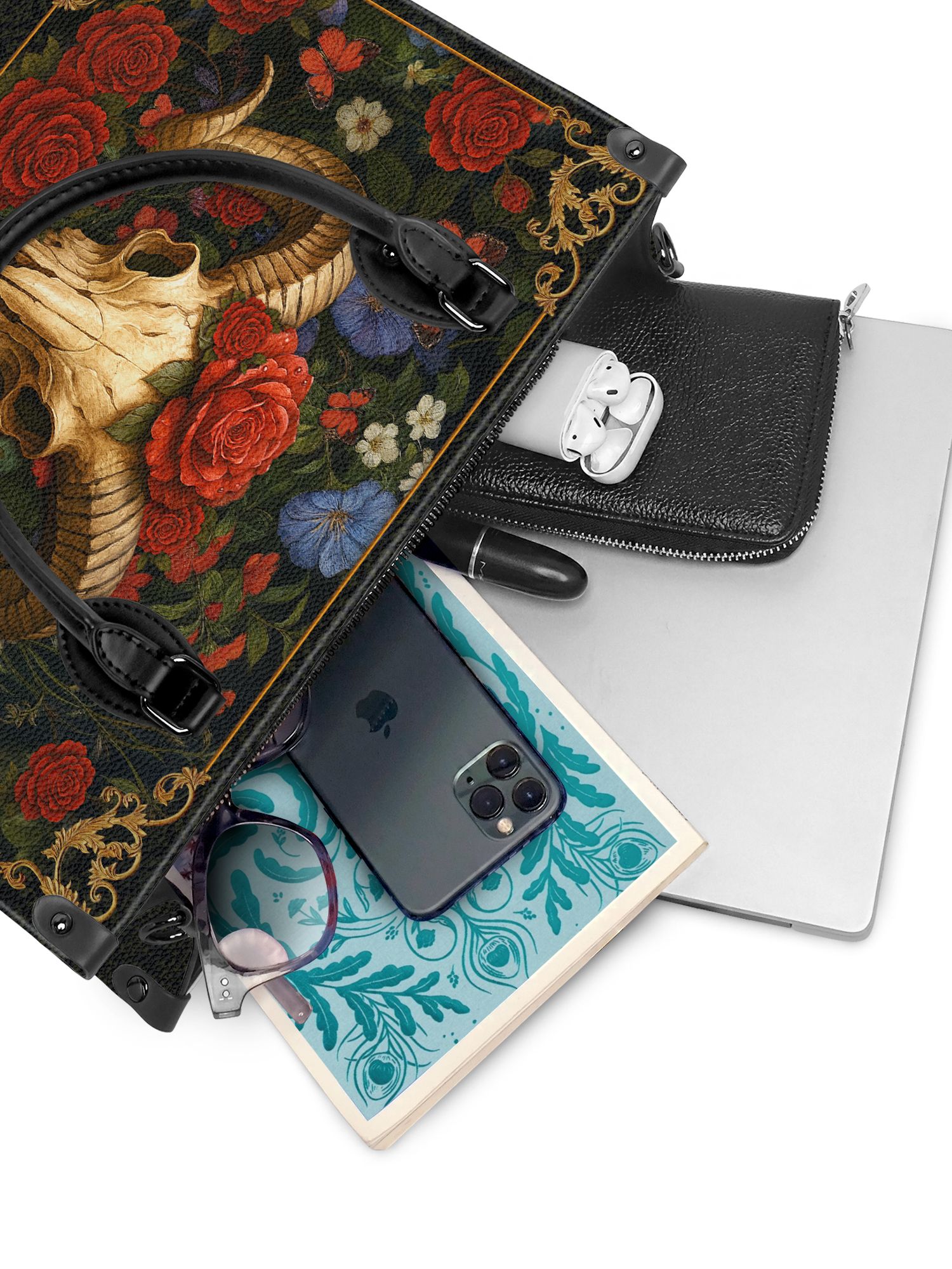 "Rosethorn" - Black Interior - Leather Handbag