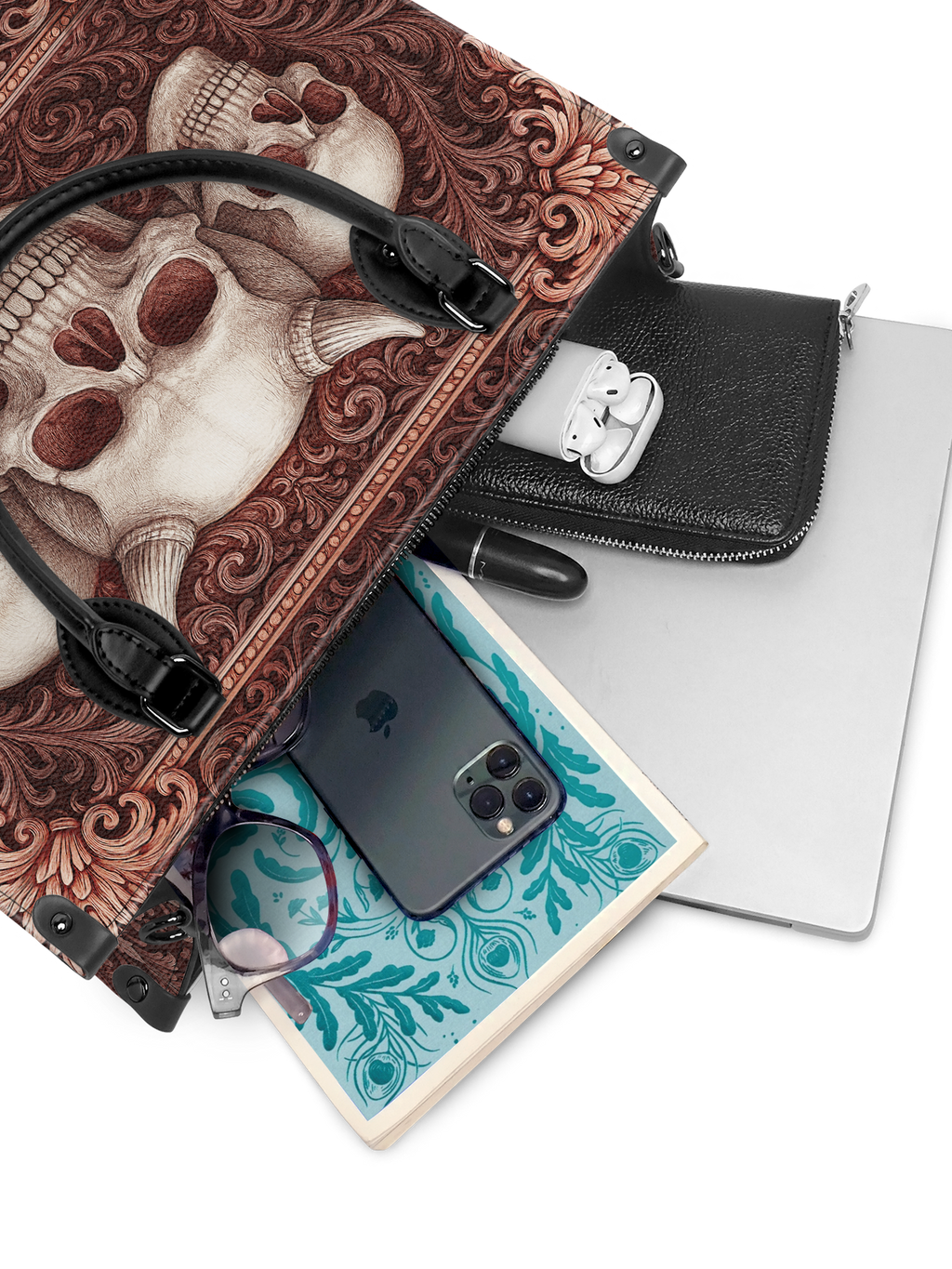 "Triskelion" - Black Interior - Leather Handbag