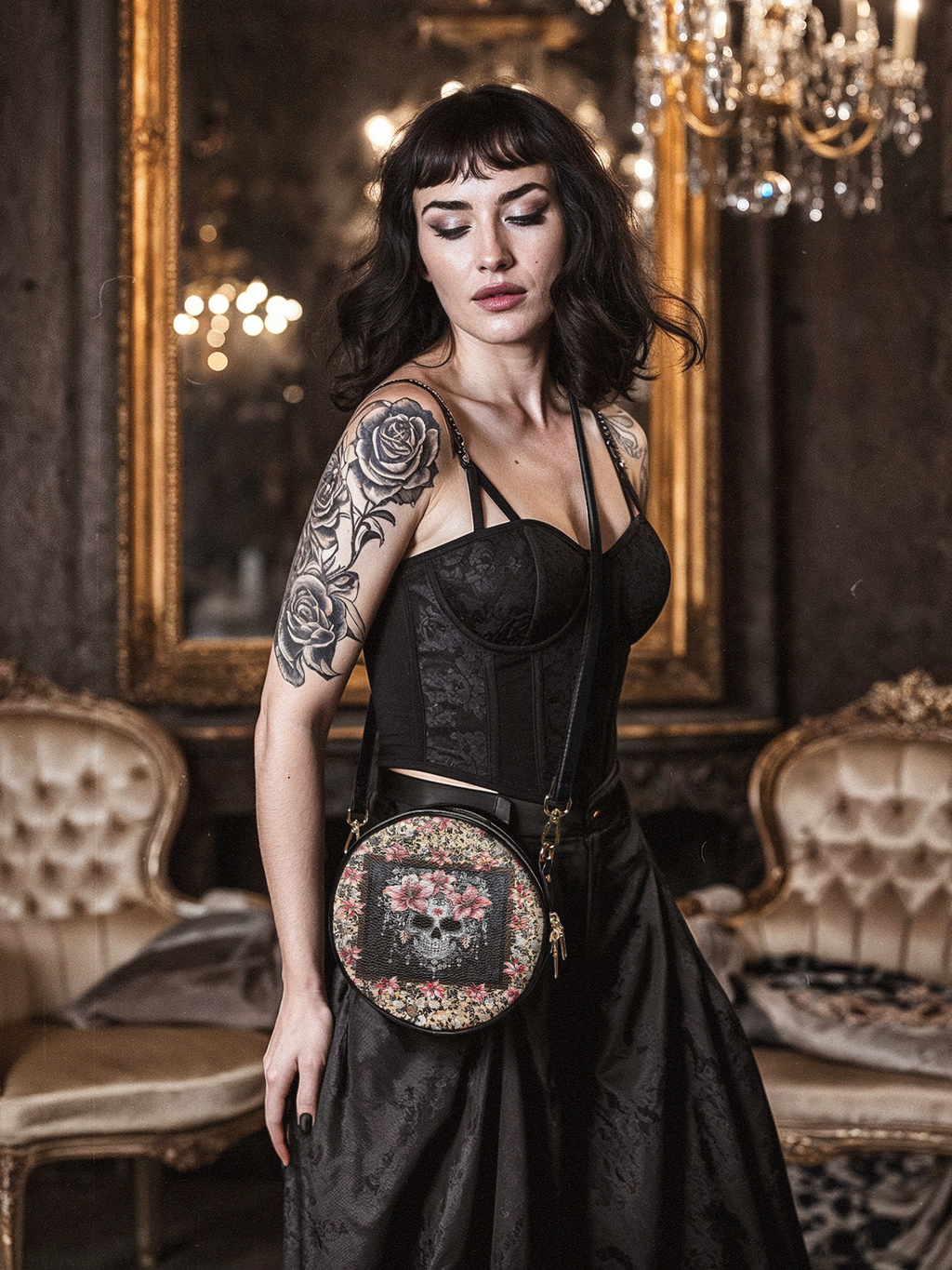 "Roselace" Circle Crossbody Bag