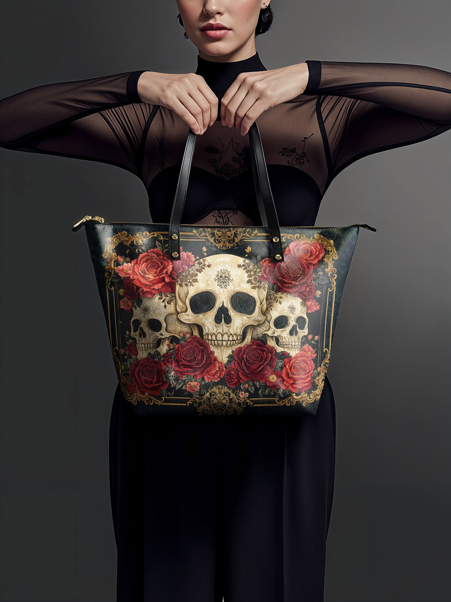 "Bloodrose" Leather Tote Bag