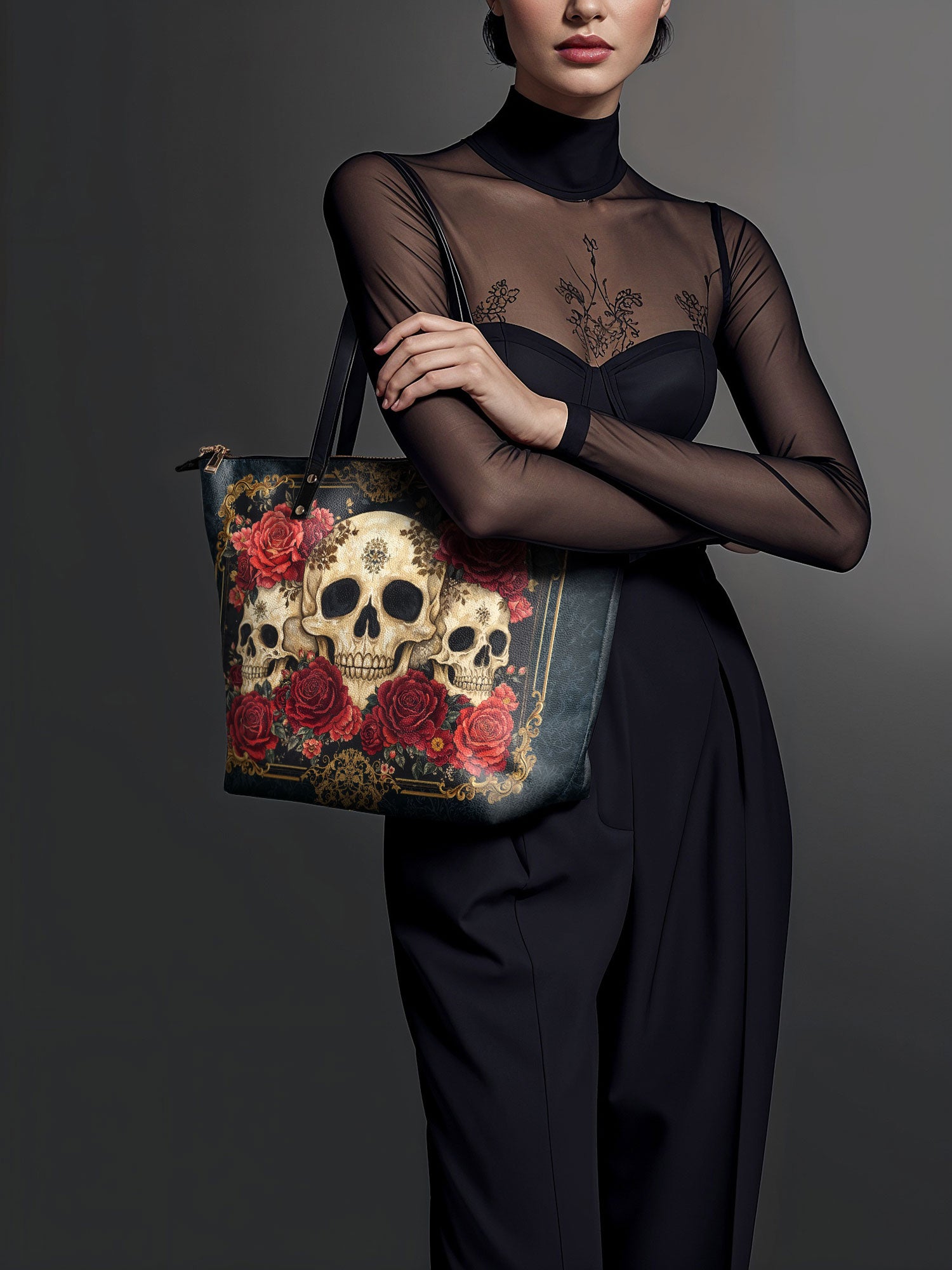 "Bloodrose" Leather Tote Bag
