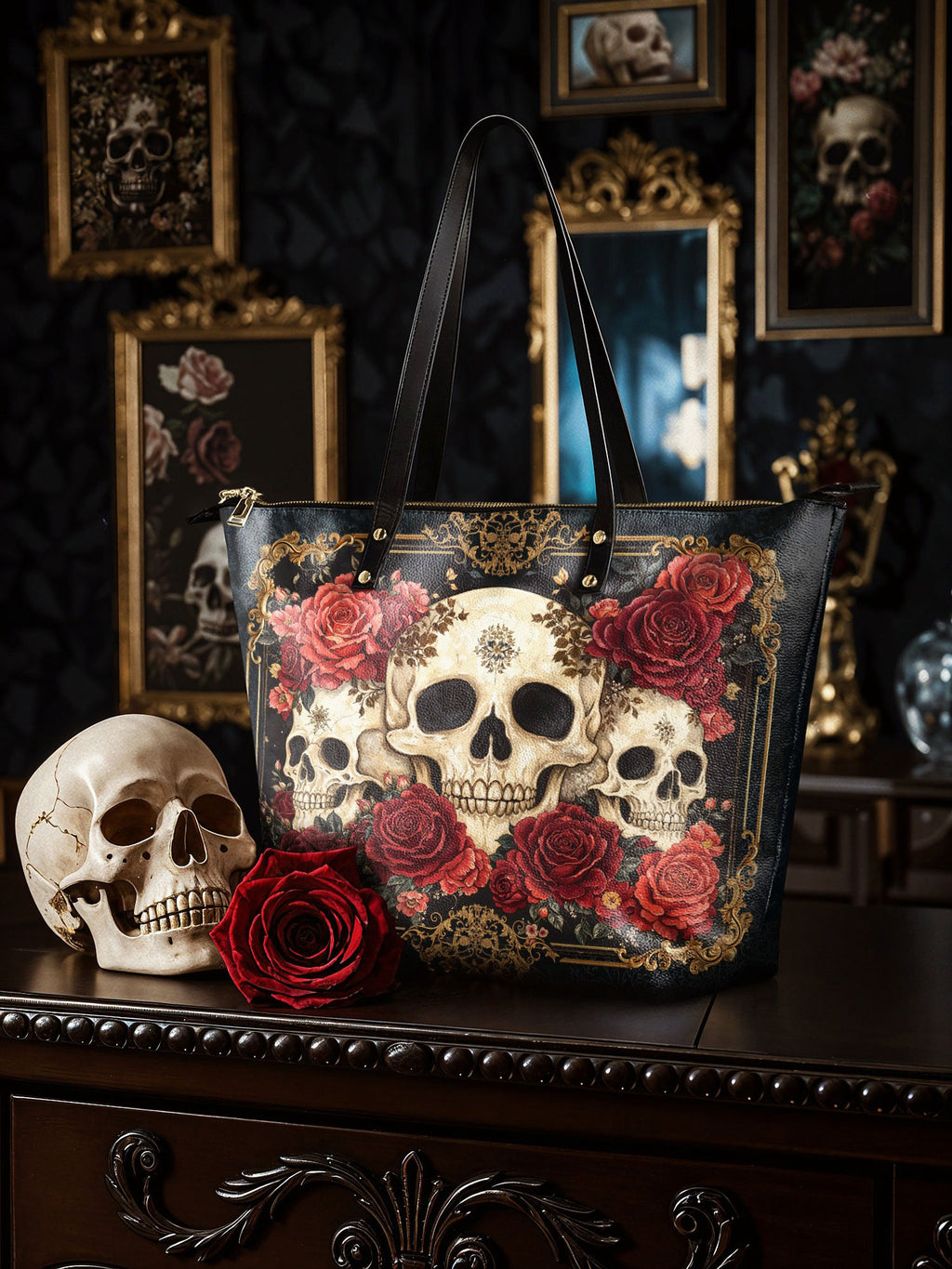 "Bloodrose" Leather Tote Bag